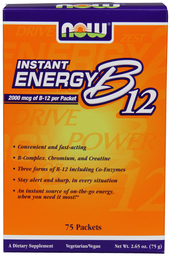 NOW Foods Vitamin B-12 Instant Energy - 75 packets - Sense42 Beauty and Health