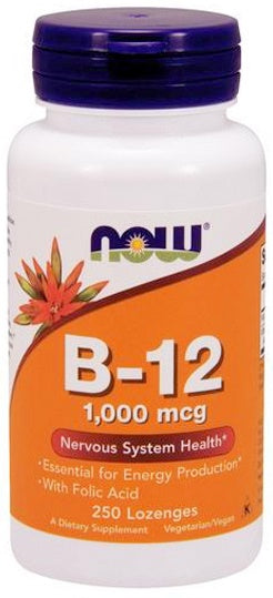 Vitamin B-12 with Folic Acid, 1000mcg - 250 lozenges - Sense42 Beauty and Health