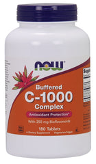 Vitamin C-1000 Complex - Buffered with 250mg Bioflavonoids - 180 tabs - Sense42 Beauty and Health