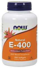 Vitamin E-400 - Natural (Mixed Tocopherols) - 250 softgels - Sense42 Beauty and Health