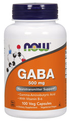 GABA with Vitamin B6, 500mg - 100 vcaps - Sense42 Beauty and Health