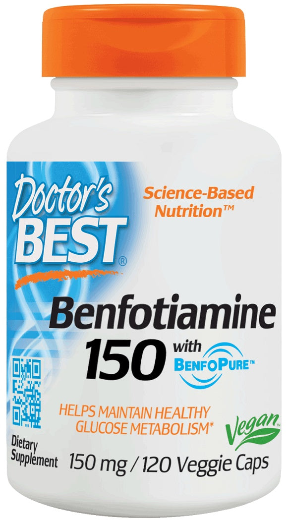 Benfotiamine with BenfoPure, 150mg - 120 vcaps - Sense42 Beauty and Health