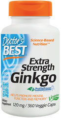 Extra Strength Ginkgo, 120mg - 360 vcaps - Sense42 Beauty and Health