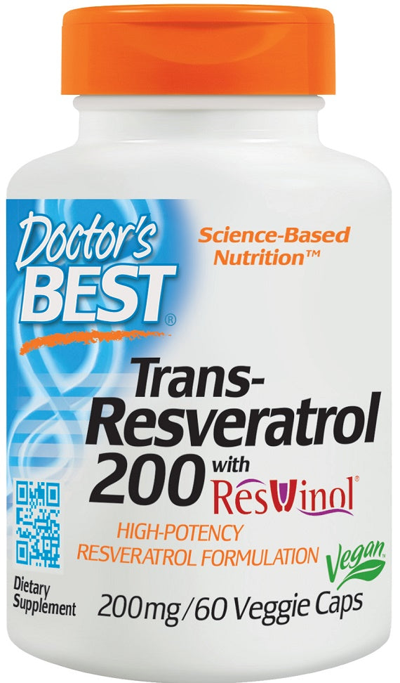 Trans-Resveratrol with ResVinol, 200mg - 60 vcaps - Sense42 Beauty and Health