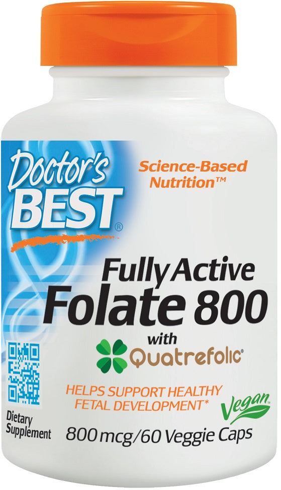 Fully Active Folate 800 with Quatrefolic, 800mcg - 60 vcaps - Sense42 Beauty and Health