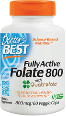 Fully Active Folate 800 with Quatrefolic, 800mcg - 60 vcaps - Sense42 Beauty and Health