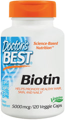 Biotin, 5000mcg - 120 vcaps - Sense42 Beauty and Health