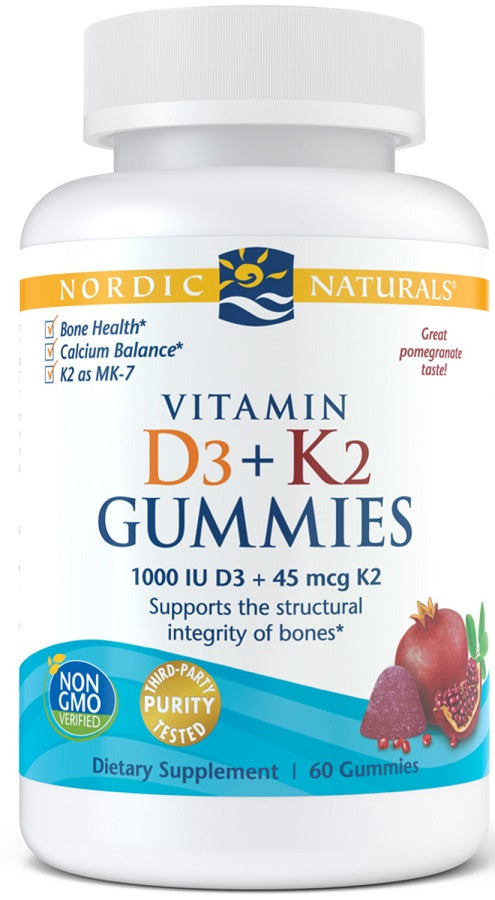 Vitamin D3+K2 Gummies, Pomegranate - 60 gummies - Sense42 Beauty and Health