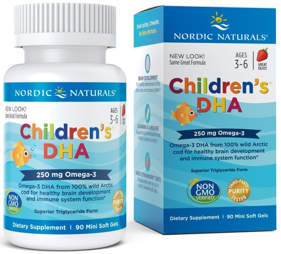 Nordic Naturals Children's DHA, 250mg Omega-3 Strawberry - 90 mini softgels - Sense42 Beauty and Health