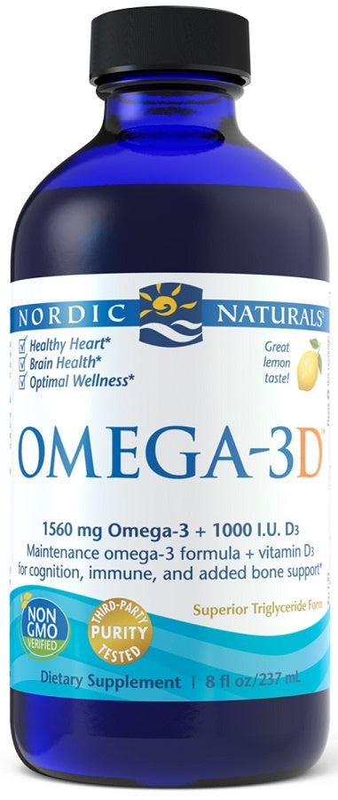Omega-3D, 1560mg Lemon - 237 ml. - Sense42 Beauty and Health
