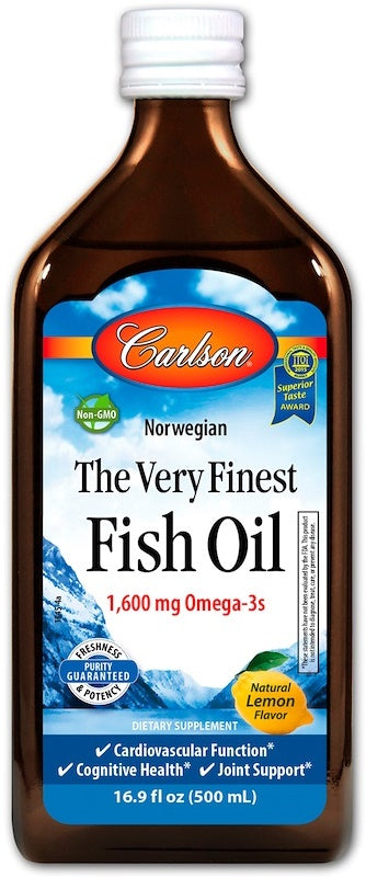 Carlson Labs The Very Finest Fish Oil Natural Lemon - 500 ml. - Sense42 Beauty and Health