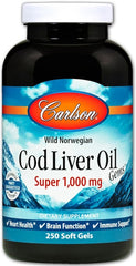Wild Norwegian Cod Liver Oil Gems, 1000mg - 250 softgels - Sense42 Beauty and Health