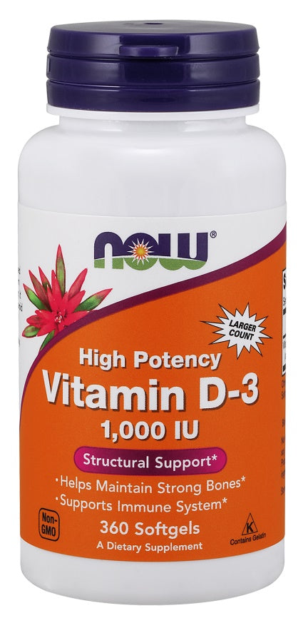 Vitamin D-3, 1000 IU - 360 softgels - Sense42 Beauty and Health