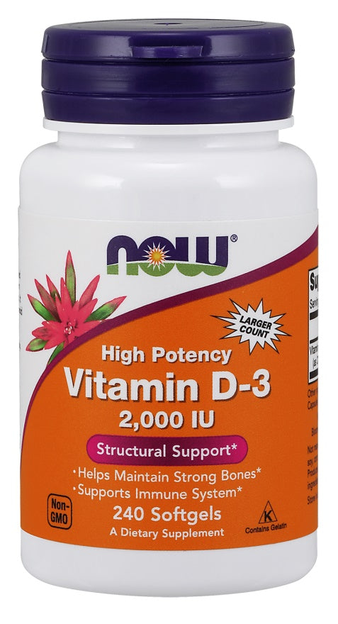 Vitamin D-3, 2000 IU - 240 softgels - Sense42 Beauty and Health