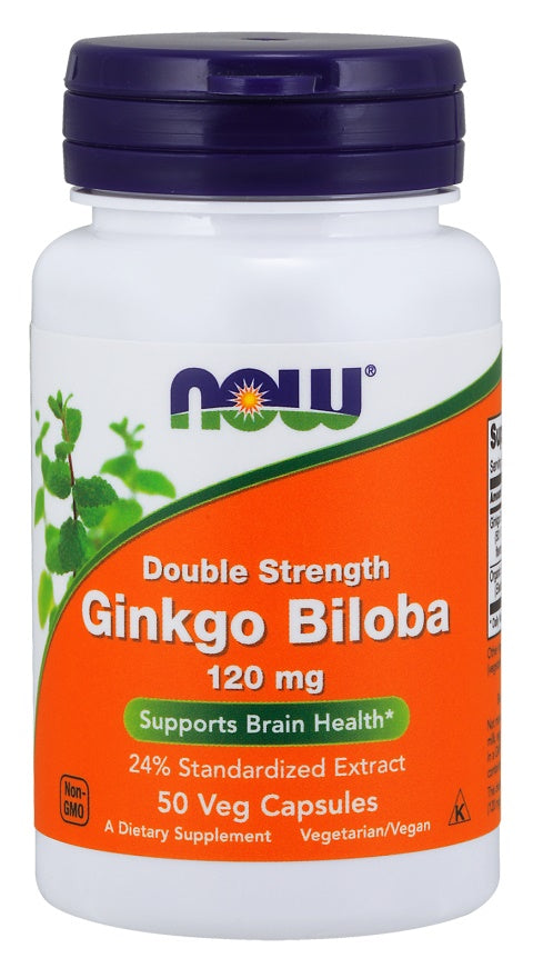 Ginkgo Biloba Double Strength, 120mg - 50 vcaps - Sense42 Beauty and Health