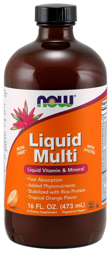 Liquid Multi, Tropical Orange (Iron Free) - 473 ml. - Sense42 Beauty and Health