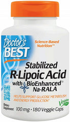 Stabilized R-Lipoic Acid with Na-RALA, 100mg - 180 vcaps - Sense42 Beauty and Health