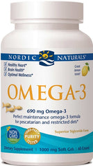 Omega-3, 690mg Lemon (Fish Gelatin) - 60 softgels - Sense42 Beauty and Health