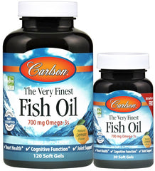 The Very Finest Fish Oil - 700mg Omega-3s, Natural Lemon - 120 + 30 softgels - Sense42 Beauty and Health
