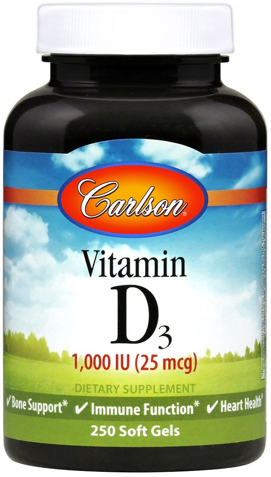Vitamin D3, 1000 IU - 250 softgels - Sense42 Beauty and Health