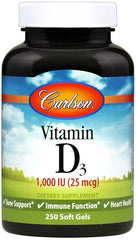 Vitamin D3, 1000 IU - 250 softgels - Sense42 Beauty and Health