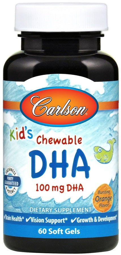 Kid's Chewable DHA, 100mg Orange - 60 softgels - Sense42 Beauty and Health