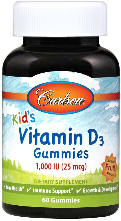 Kid's Vitamin D3 Gummies, 1000 IU Natural Fruit - 60 gummies - Sense42 Beauty and Health