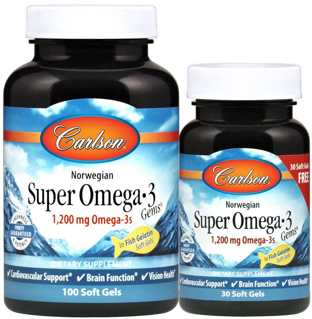 Norwegian Super Omega-3 Gems, 1200mg - 100 + 30 softgels - Sense42 Beauty and Health