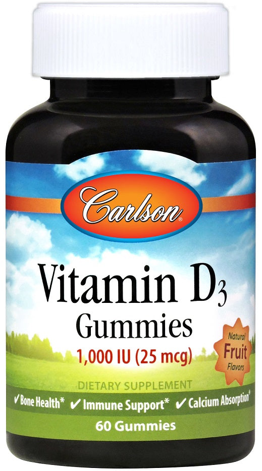 Vitamin D3 Gummies, 1000 IU Natural Fruit - 60 gummies - Sense42 Beauty and Health