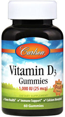 Vitamin D3 Gummies, 1000 IU Natural Fruit - 60 gummies - Sense42 Beauty and Health