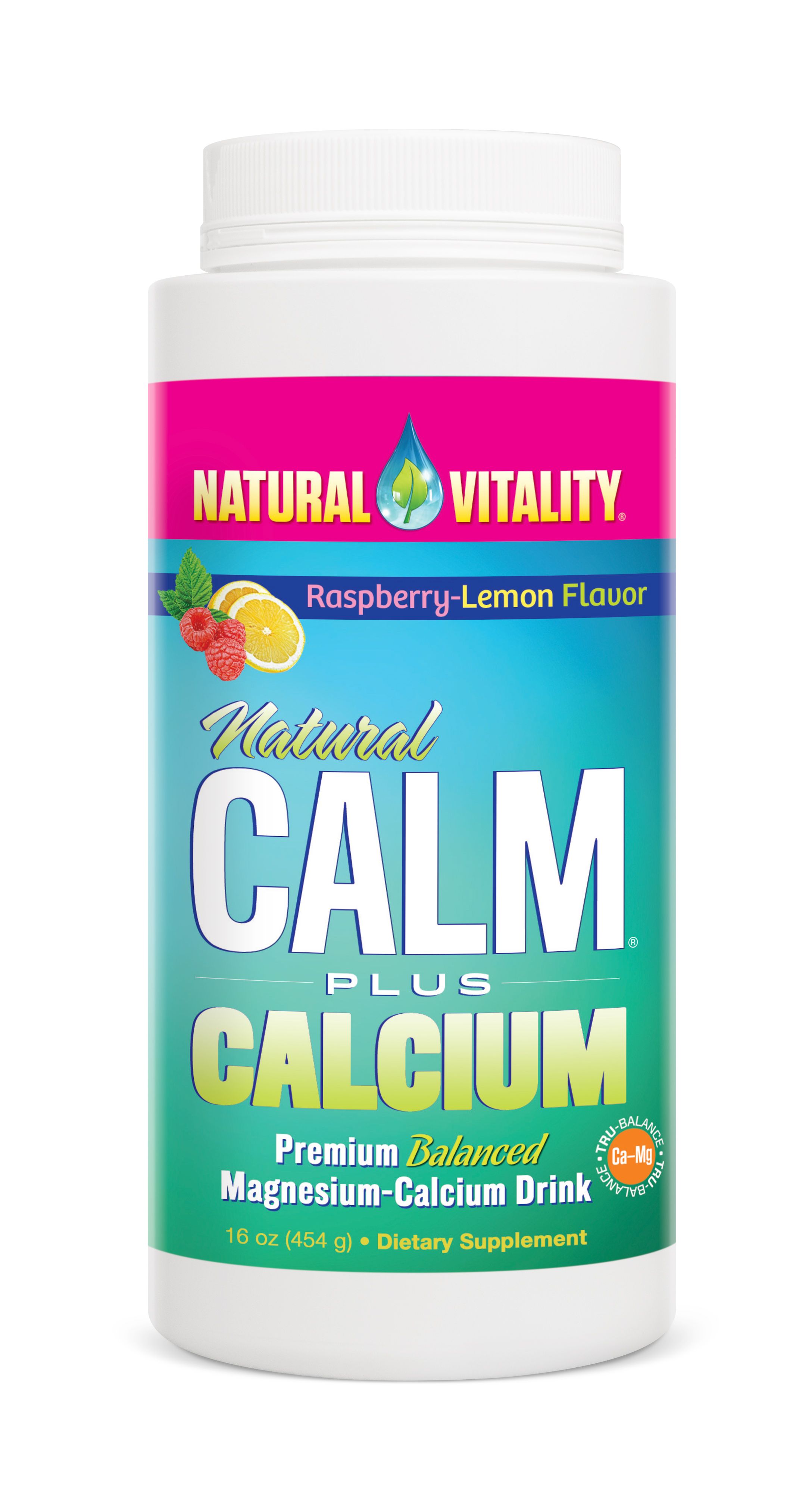 Natural Calm Plus Calcium, Raspberry Lemon - 454g - Sense42 Beauty and Health