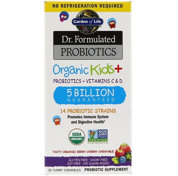 Dr. Formulated Probiotics Organic Kids+, Berry Cherry - 30 chewables - Sense42 Beauty and Health