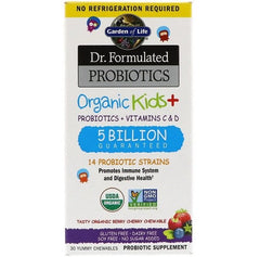 Dr. Formulated Probiotics Organic Kids+, Berry Cherry - 30 chewables - Sense42 Beauty and Health