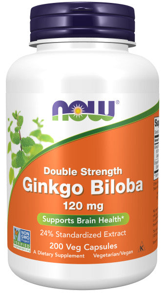 Ginkgo Biloba Double Strength, 120mg - 200 vcaps - Sense42 Beauty and Health