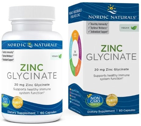 Zinc Glycinate, 20mg - 60 caps - Sense42 Beauty and Health