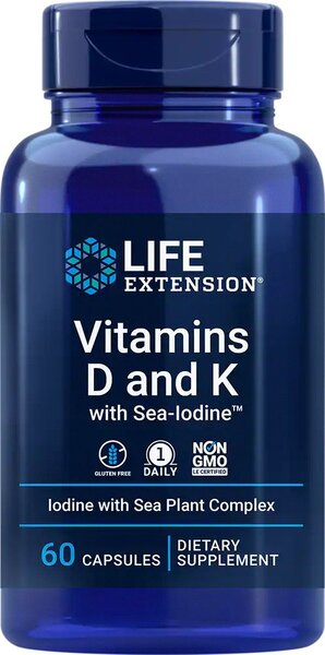 Vitamins D and K with Sea-Iodine - 60 caps - Sense42 Beauty and Health