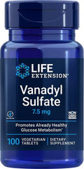 Vanadyl Sulfate, 7.5mg - 100 vegetarian tabs - Sense42 Beauty and Health