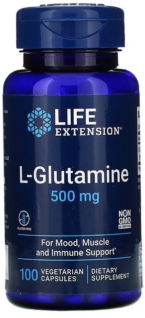 L-Glutamine, 500mg - 100 vcaps - Sense42 Beauty and Health
