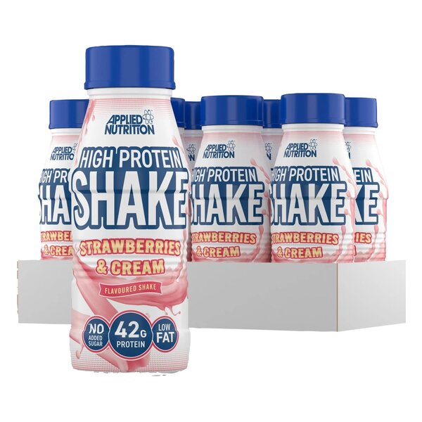 High Protein Shake, Strawberries & Cream - 8 x 500 ml. - Sense42 Beauty and Health