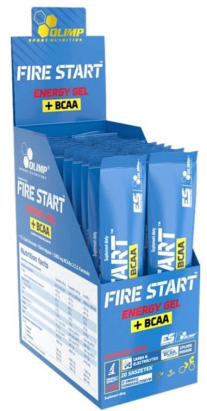 Fire Start Energy Gel + BCAA, Orange - 20 sachets - Sense42 Beauty and Health