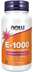 Vitamin E-1000 - Natural (Mixed Tocopherols) - 50 softgels - Sense42 Beauty and Health