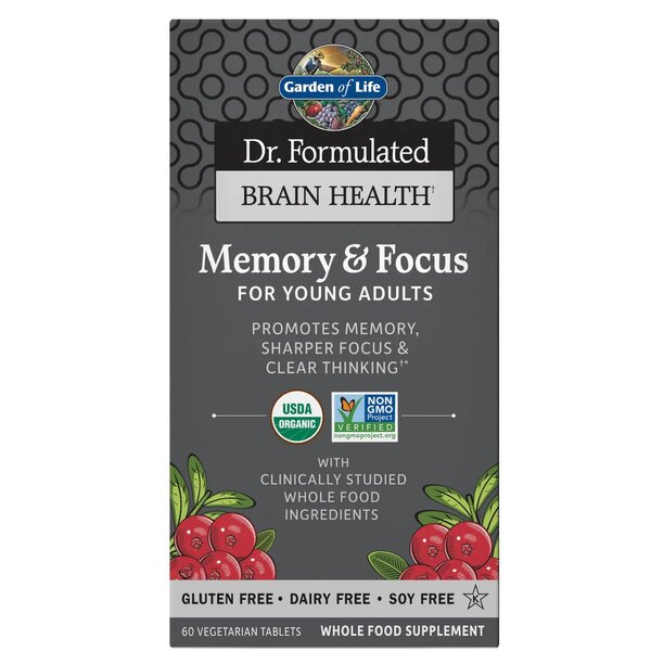 Dr. Formulated Memory & Focus for Young Adults - 60 vegetarian tablets - Sense42 Beauty and Health