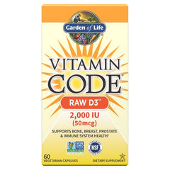 Vitamin Code Raw D3, 2000 IU - 60 vcaps - Sense42 Beauty and Health
