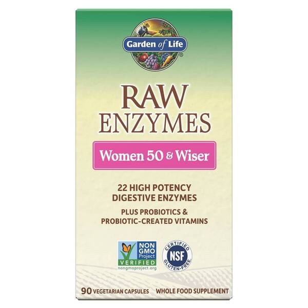 Raw Enzymes Women 50 & Wiser - 90 vcaps - Sense42 Beauty and Health