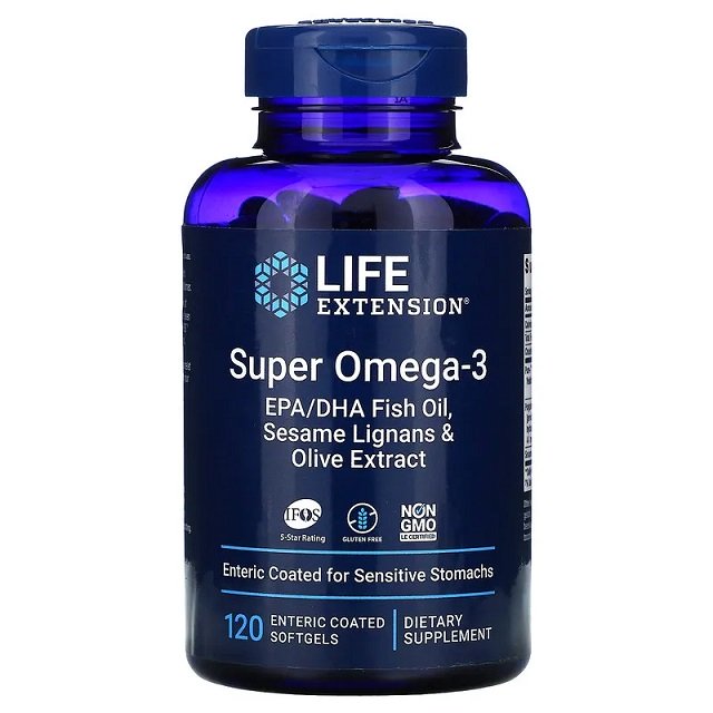 Super Omega-3 EPA/DHA with Sesame Lignans & Olive Extract - 120 enteric coated softgels - Sense42 Beauty and Health