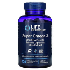 Super Omega-3 EPA/DHA with Sesame Lignans & Olive Extract - 120 enteric coated softgels - Sense42 Beauty and Health