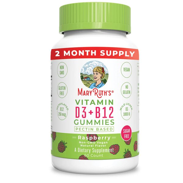 Vitamin D3 + B12 Gummies, Raspberry - 60 gummies - Sense42 Beauty and Health