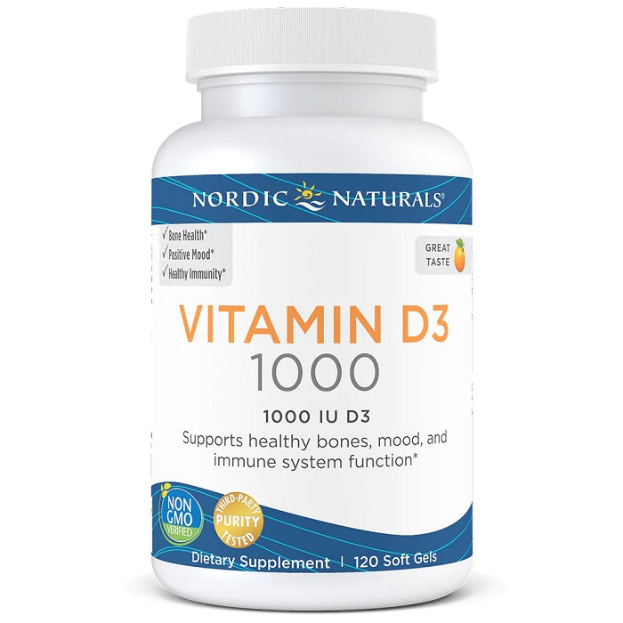Vitamin D3, 1000 IU Orange - 120 softgels - Sense42 Beauty and Health