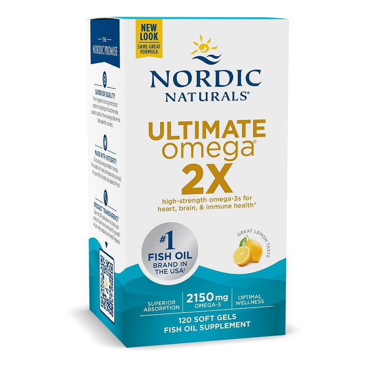 Ultimate Omega 2X, 2150mg Lemon (EAN 768990021527) - 120 softgels - Sense42 Beauty and Health