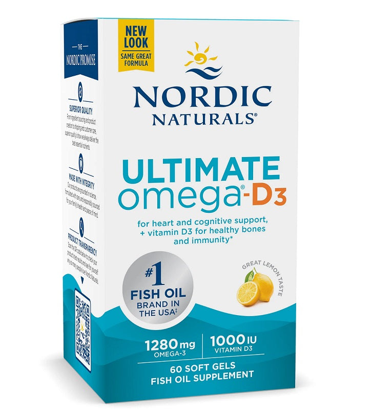 Ultimate Omega-D3, 1280mg Lemon - 60 softgels - Sense42 Beauty and Health